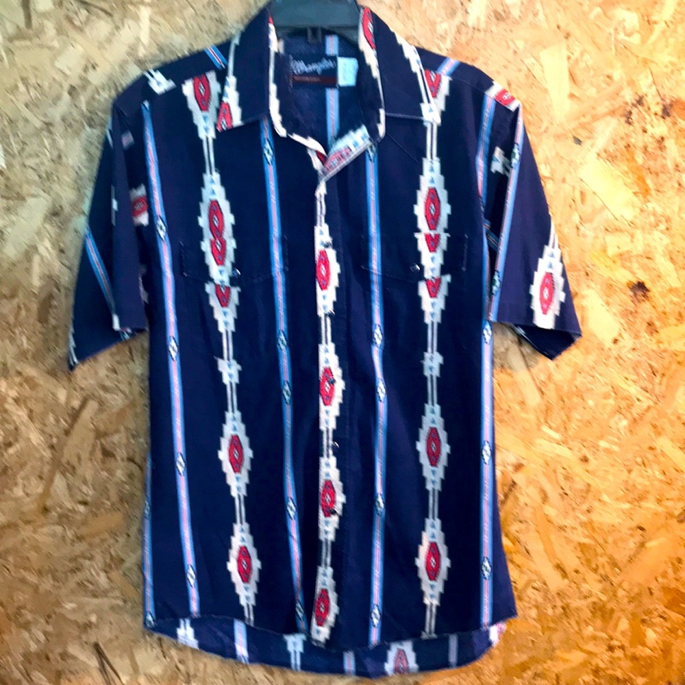 Vintage Wrangler Pearl Snap Short Sleeve Size Med